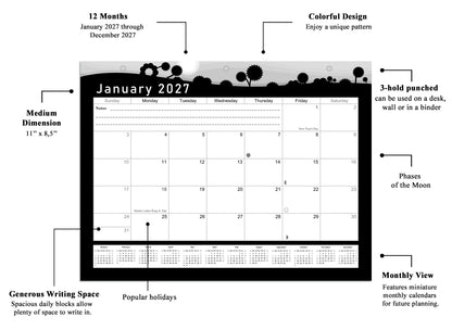 2026 - 2027 Student Calendar/Planner for 3-Ring Binder, Desk, or Wall - v015