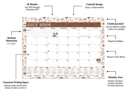 2026 - 2027 Student Calendar/Planner for 3-Ring Binder, Desk, or Wall - v030