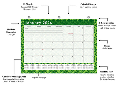 2025 - 2026 Student Calendar/Planner for 3-Ring Binder, Desk, or Wall - v016