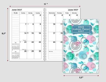2026-2027 Student Academic Planner Calendar - School College Weekly Agenda #034