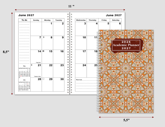 2026-2027 Student Academic Planner Calendar - School College Weekly Agenda #029