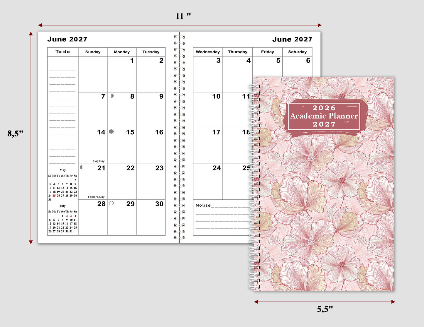 2026-2027 Student Academic Planner Calendar - School College Weekly Agenda #010
