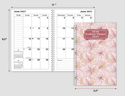 2026-2027 Student Academic Planner Calendar - School College Weekly Agenda #010
