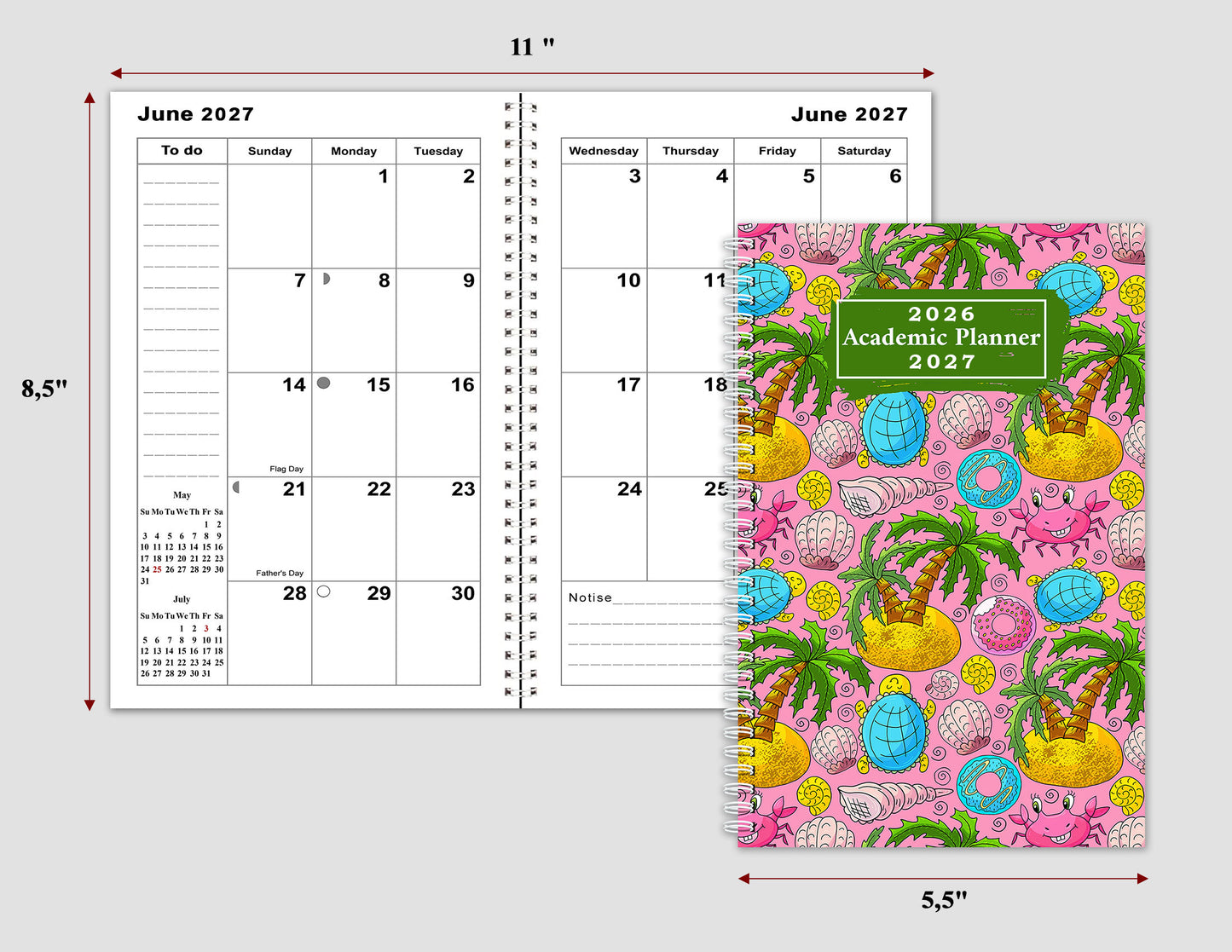 2026-2027 Student Academic Planner Calendar - School College Weekly Agenda #026