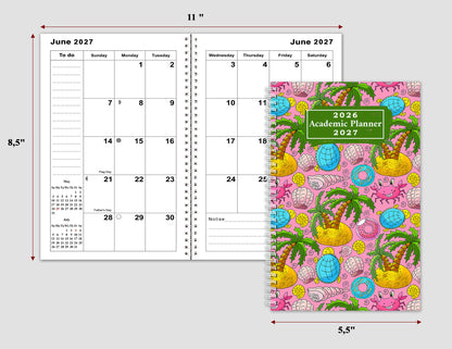 2026-2027 Student Academic Planner Calendar - School College Weekly Agenda #026