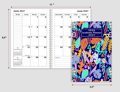 2026-2027 Student Academic Planner Calendar - School College Weekly Agenda #022