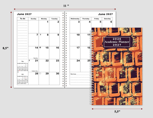 2026-2027 Student Academic Planner Calendar - School College Weekly Agenda #020