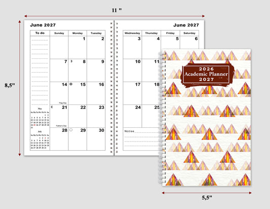 2026-2027 Student Academic Planner Calendar - School College Weekly Agenda #037