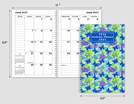 2026-2027 Student Academic Planner Calendar - School College Weekly Agenda #06