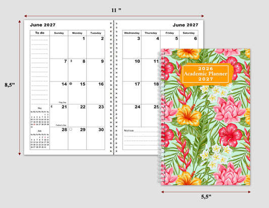 2026-2027 Student Academic Planner Calendar - School College Weekly Agenda #028