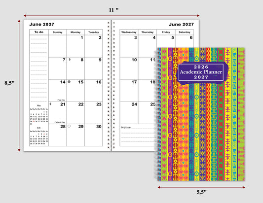 2026-2027 Student Academic Planner Calendar - School College Weekly Agenda #031