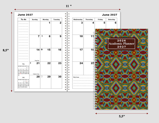 2026-2027 Student Academic Planner Calendar - School College Weekly Agenda #014