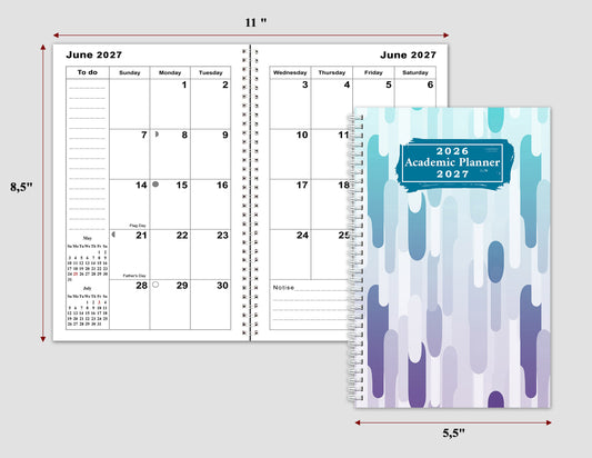 2026-2027 Student Academic Planner Calendar - School College Weekly Agenda #036