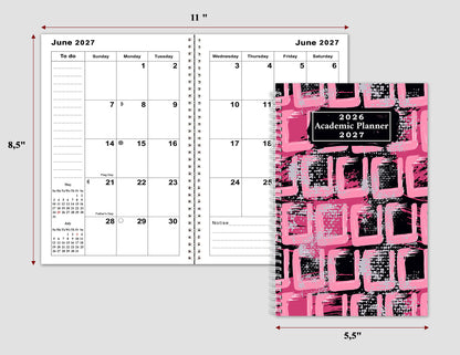 2026-2027 Student Academic Planner Calendar - School College Weekly Agenda #021