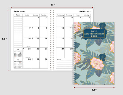 2026-2027 Student Academic Planner Calendar - School College Weekly Agenda #018