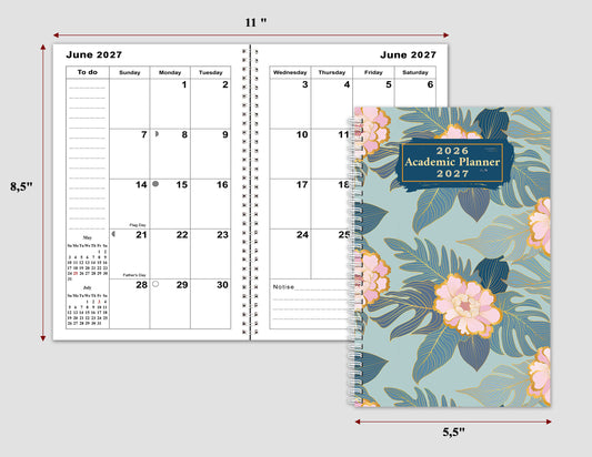 2026-2027 Student Academic Planner Calendar - School College Weekly Agenda #018