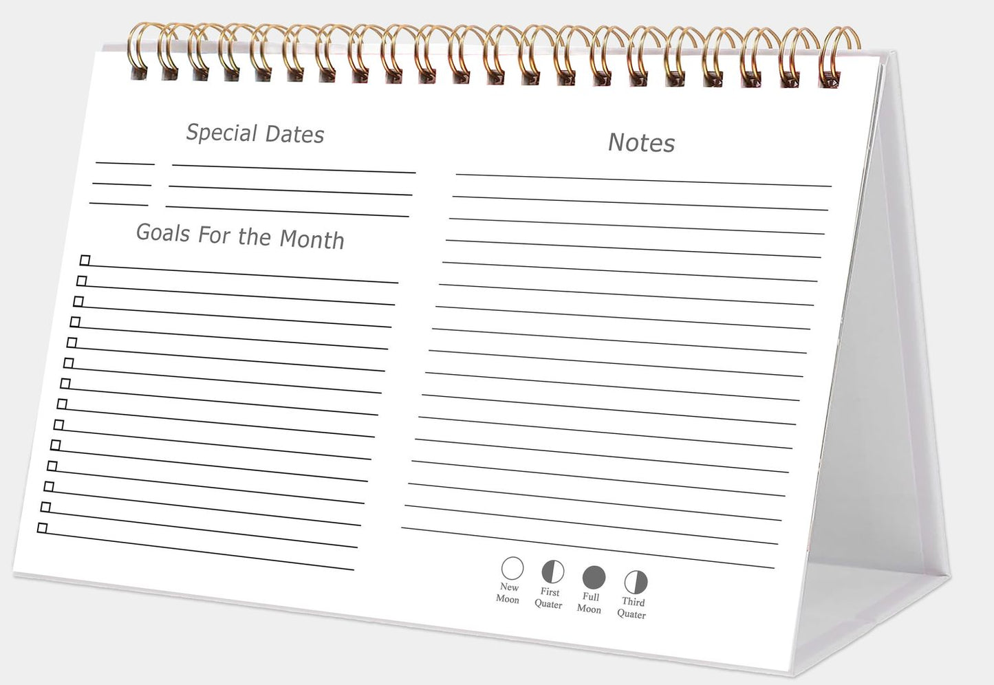 2026-12 Months Desk Calendar Desktop Planner with To-Do List (Beaches)