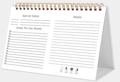 2026-12 Months Desk Calendar Desktop Planner with To-Do List (Bouquets)