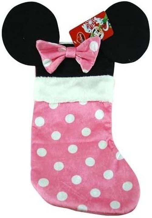 Disney Mouse Ears 18" Velour Christmas Stocking with Plush Cuff (Minnie Mouse - Pink)