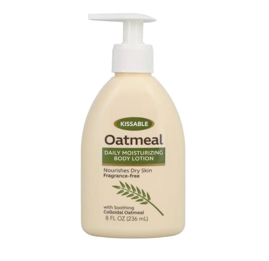 Kissable Oatmeal daily moisturizing Body Lotion Nourishes Dry Skin Fragrance-free 8 Fl oz