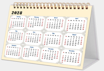 2027-12 Months Desk Calendar Desktop Planner with To-Do List (Ukioy-e Birds)