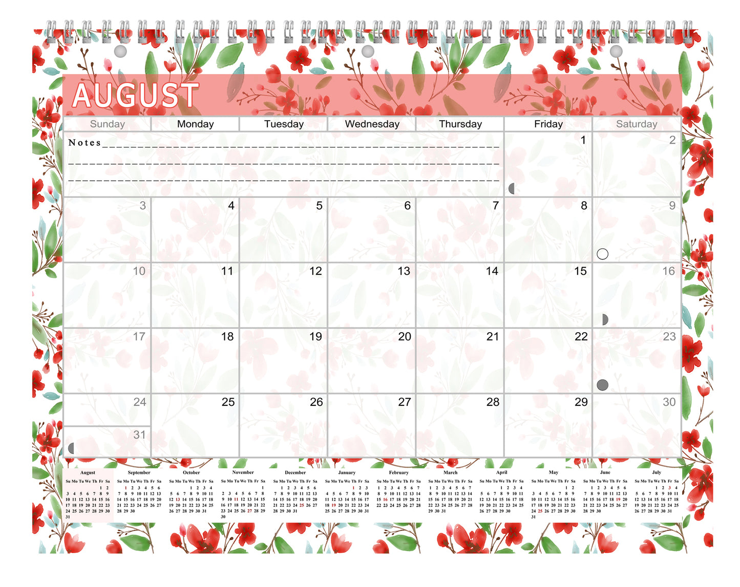 2026 - 2027 Academic Year 12 Months Student Calendar 3-Ring Binder (Edition #020)