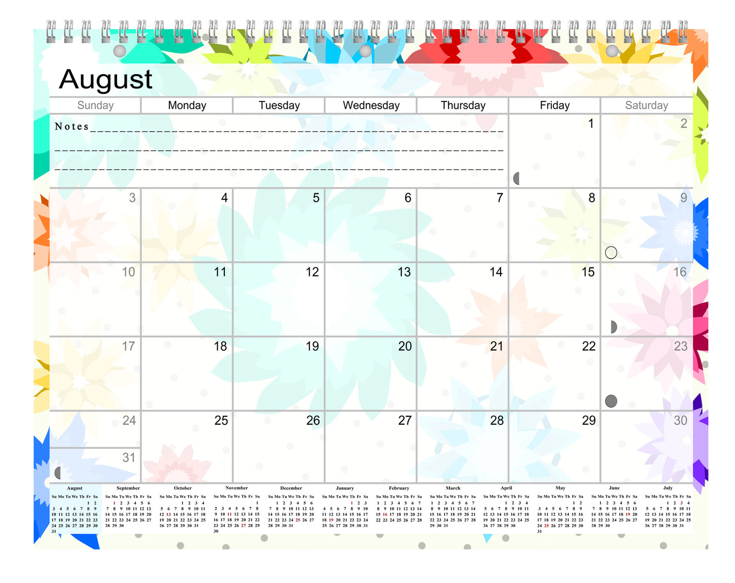 2026 - 2027 Academic Year 12 Months Student Calendar 3-Ring Binder (Edition #08)