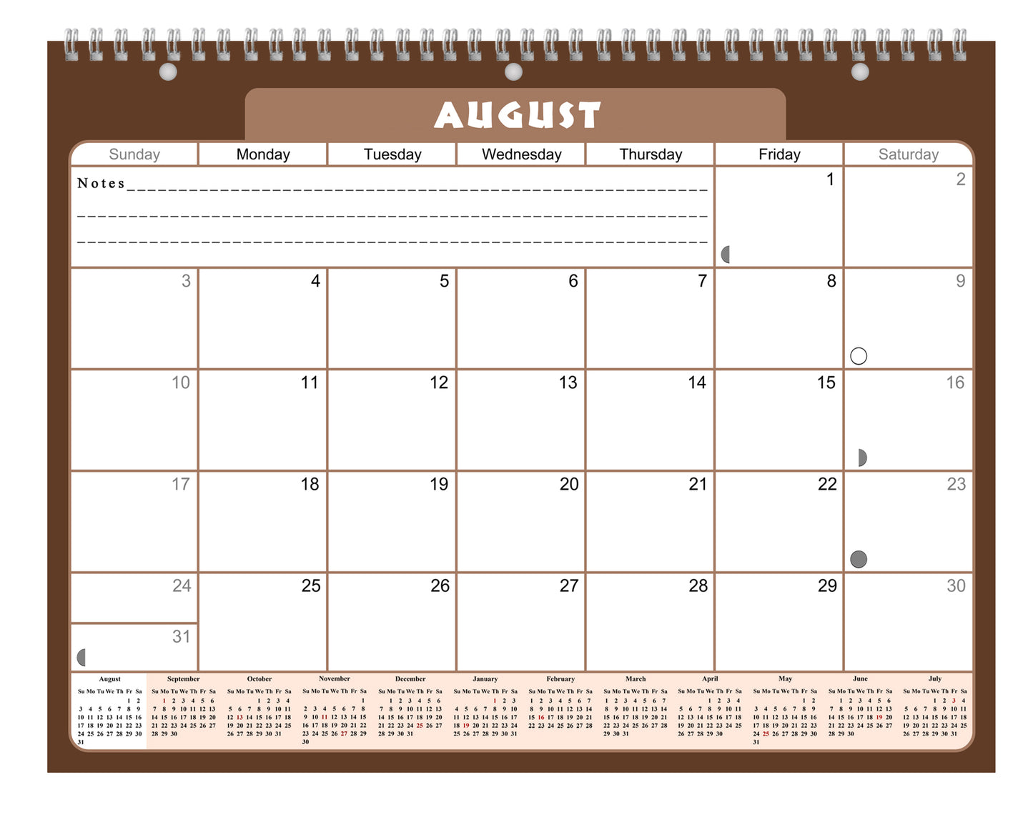 2026 - 2027 Academic Year 12 Months Student Calendar 3-Ring Binder (Edition #022)