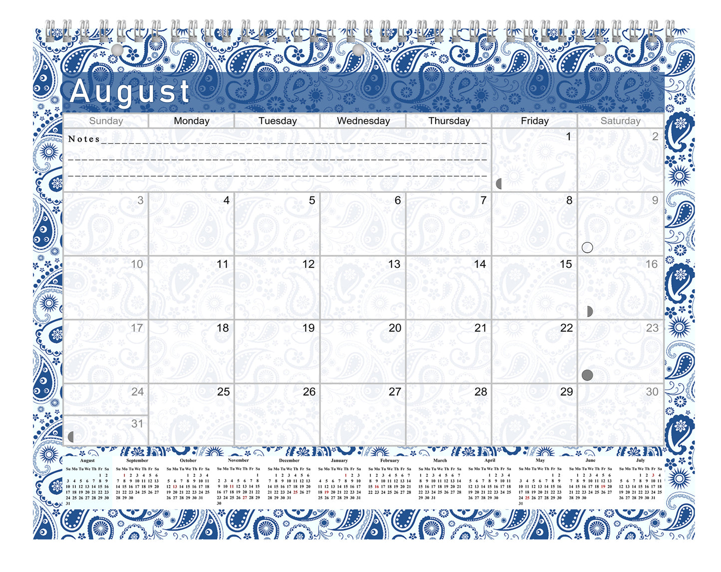 2026 - 2027 Academic Year 12 Months Student Calendar 3-Ring Binder (Edition #019)
