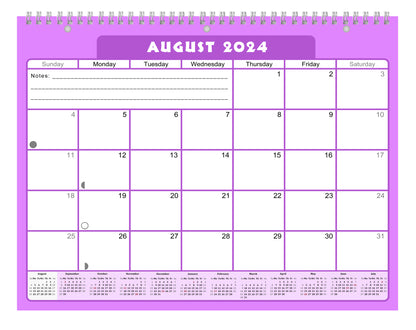 2024-2025 Academic Year 12 Months Student Calendar/Planner for Wall & Desk & 3-Ring Binder, for School, Teacher, Student (Edition #05)