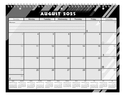2025 - 2026 Academic Year 12 Months Student Calendar 3-Ring Binder - Black&White - (Edition #012)