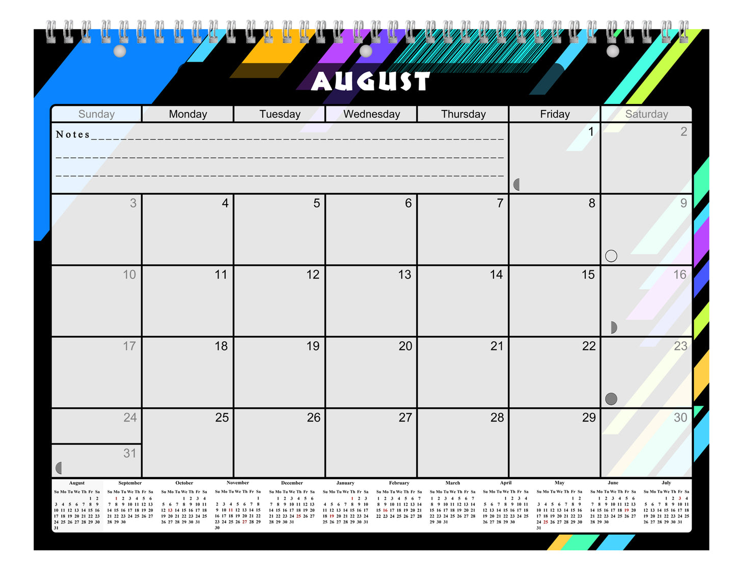 2026 - 2027 Academic Year 12 Months Student Calendar 3-Ring Binder (Edition #012)