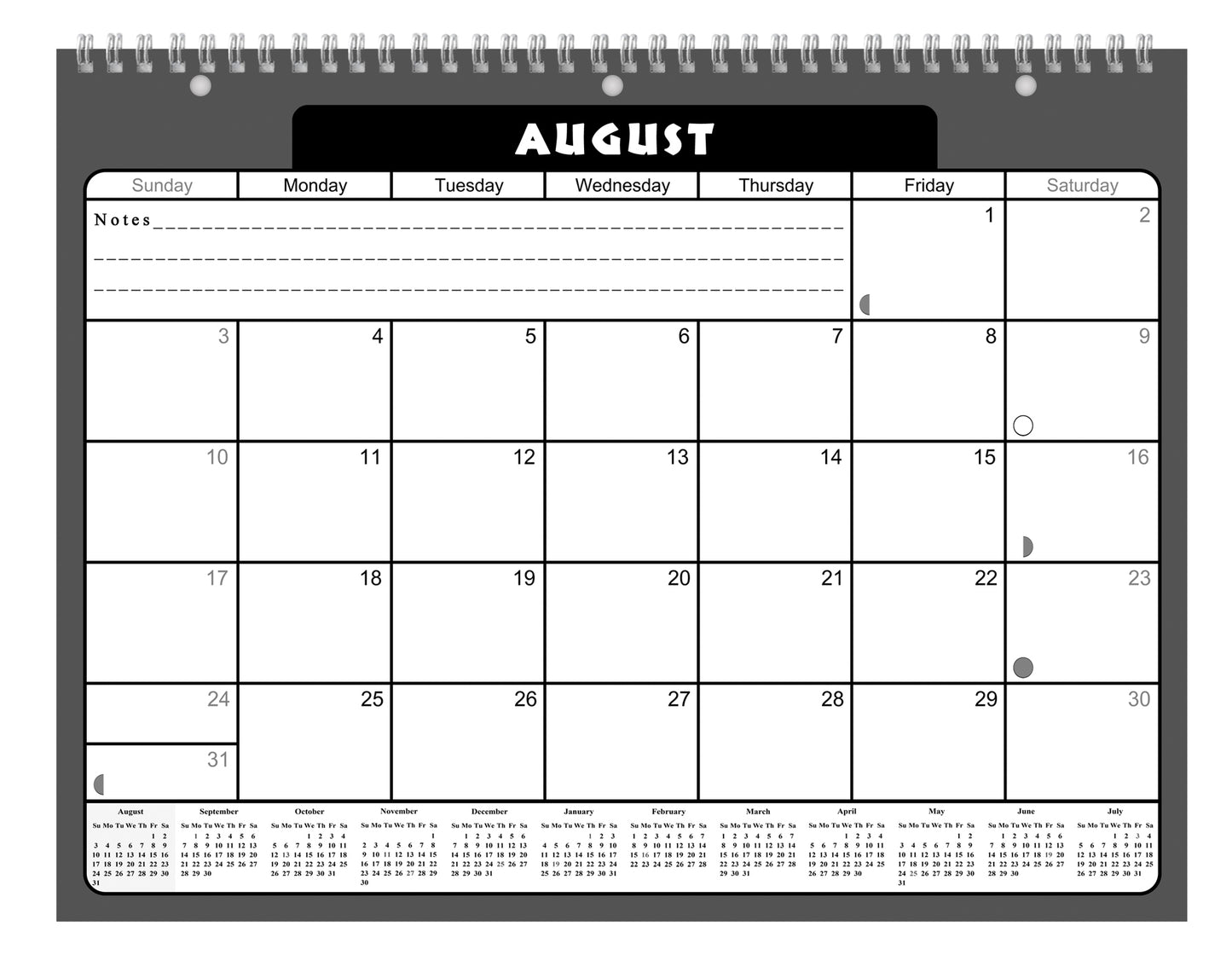 2026 - 2027 Academic Year 12 Months Student Calendar 3-Ring Binder (Edition #023)