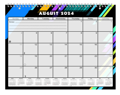 2024-2025 Academic Year 12 Months Student Calendar/Planner for Wall & Desk & 3-Ring Binder, for School, Teacher, Student (Edition #012)
