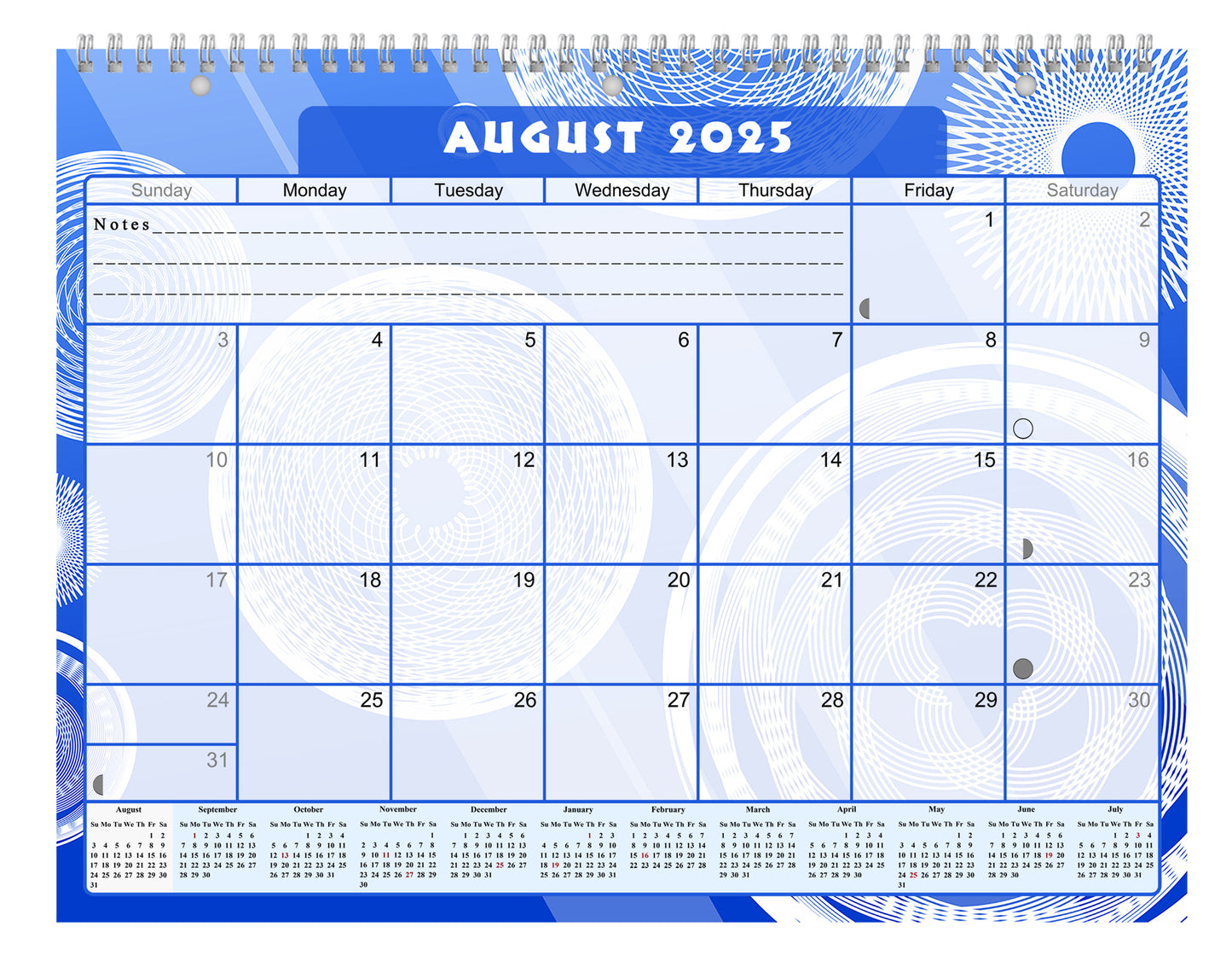 2025 - 2026 Academic Year 12 Months Student Calendar 3-Ring Binder (Edition #013)