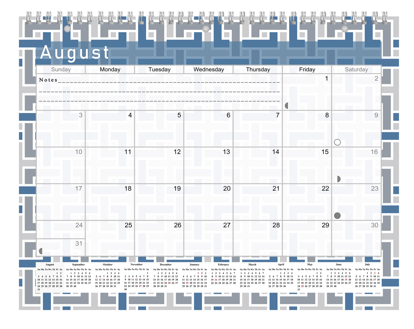 2026 - 2027 Academic Year 12 Months Student Calendar 3-Ring Binder (Edition #014)
