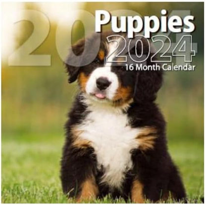 2024 Puppies Full Size Wall Calendar for Planning, Scheduling, and Organizing