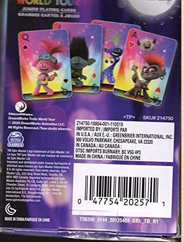 Trolls World Tour - Jumbo Playing Cards