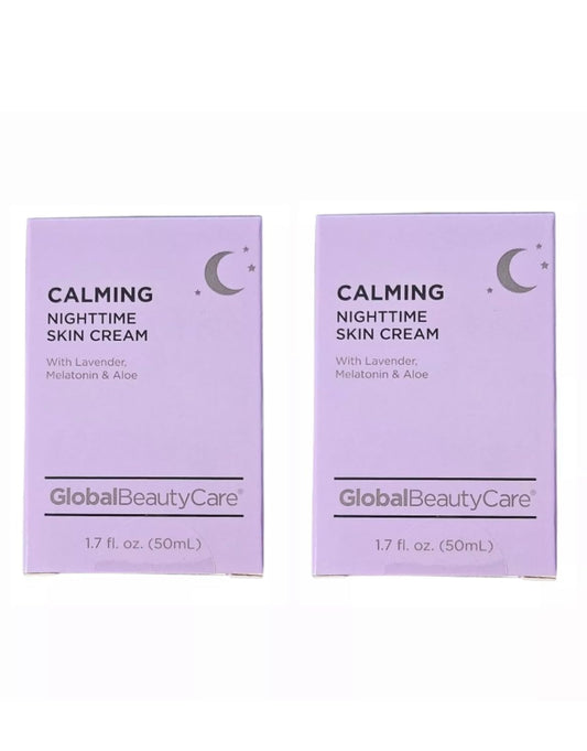 Calming Nighttime Skin Cream, 1.7 fl oz, Lavender, Melatonin, Aloe, 2 Pack