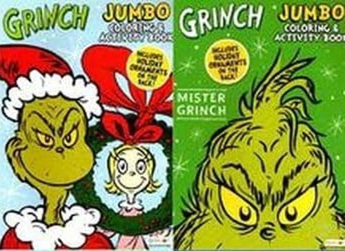 Grinch - Christmas Holiday Jumbo Coloring and Activity Books (Set of 2 Books)