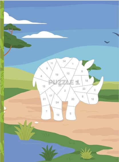 Sticker Puzzle-Wild Animals Puzzle Activity Book