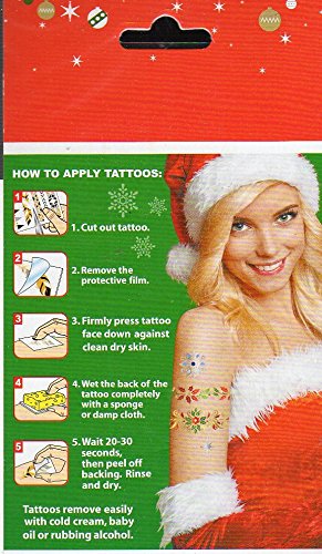 Nappy Christmas Metallic Temporary Tattoos - 1 sheet -v4
