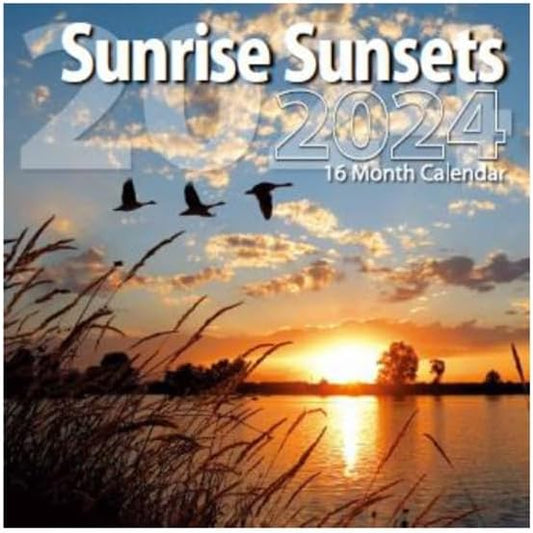 2024 Sunrise and Sunsets Full Size Wall Calendar for Planning, Scheduling, and Organizing