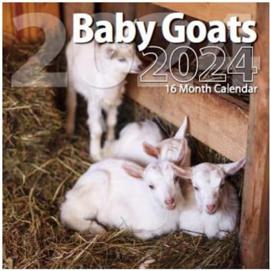 2024 Baby Goats Full Size Wall Calendar for Planning, Scheduling, and Organizing