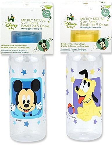Disney Mickey Bottle (9oz) - Mickey, Mini, Pluto Characters Vary