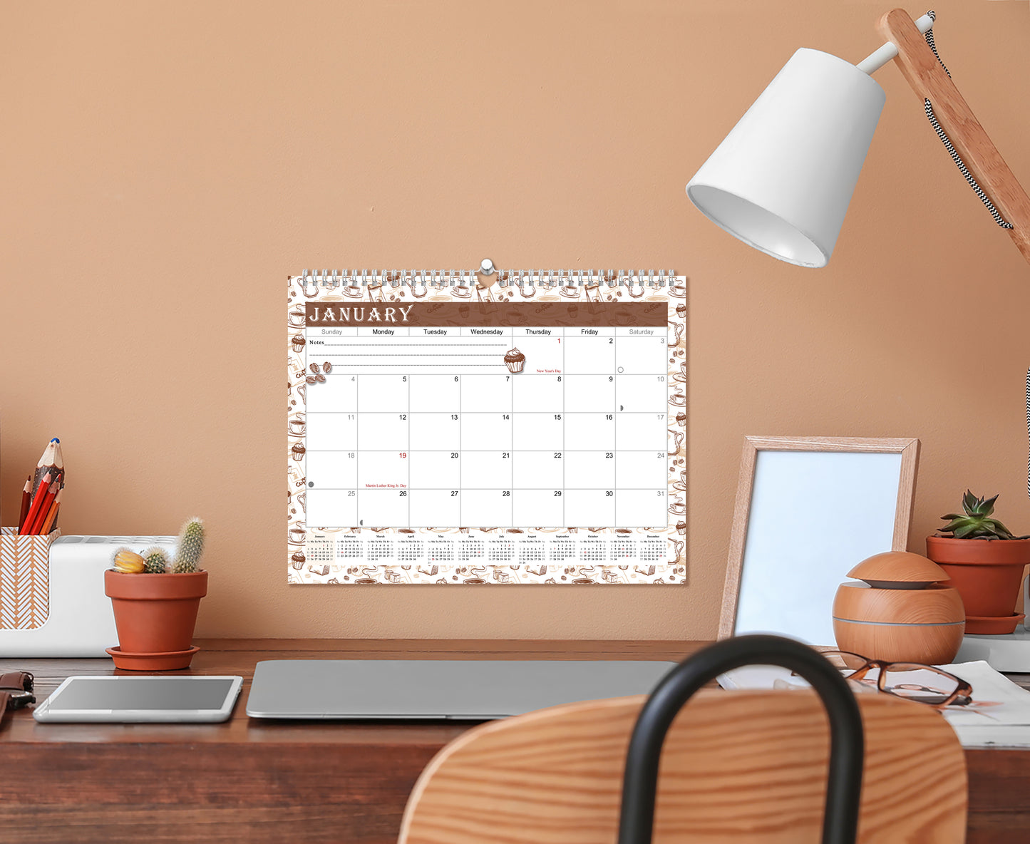 2026-2027 Monthly Spiral-Bound Wall / Desk Calendar - Desktop / Wall Blotter Calendar / Planner - (Edition #30)