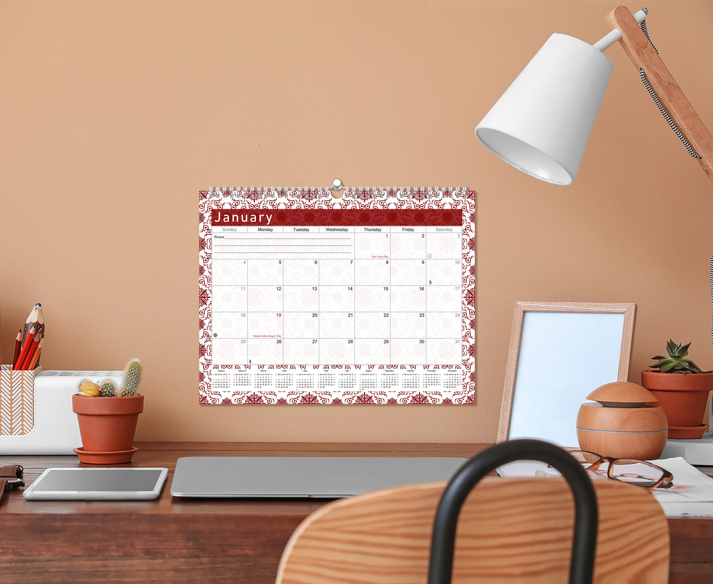 2026-2027 Monthly Spiral-Bound Wall / Desk Calendar - Desktop / Wall Blotter Calendar / Planner - (Edition #14)