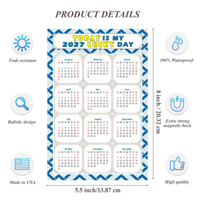 2027 Magnetic Calendar - Calendar Magnets - Today is my Lucky Day - (Fade, Tear, and Water Resistant) - Themed 035