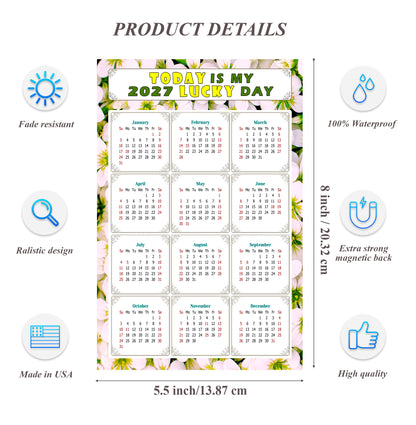 2027 Magnetic Calendar - Calendar Magnets - Today is my Lucky Day - (Fade, Tear, and Water Resistant) - Themed 029