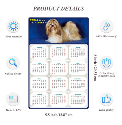 2027 Magnetic Calendar - Today is My Lucky Day (Fade, Tear, and Water Resistant)- Dogs Themed 07